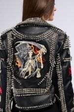 Studded Faux Leather Biker Jacket