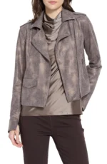 Suede Biker Jacket Ladies