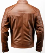 Swiss Brown Cafe Racer Leather Jacket