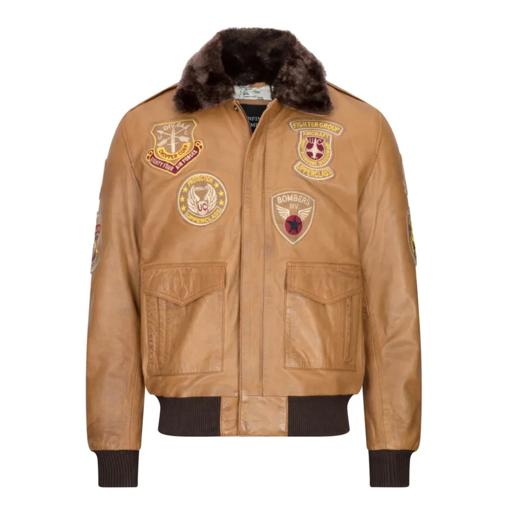 Tan Aviator Jacket Mens