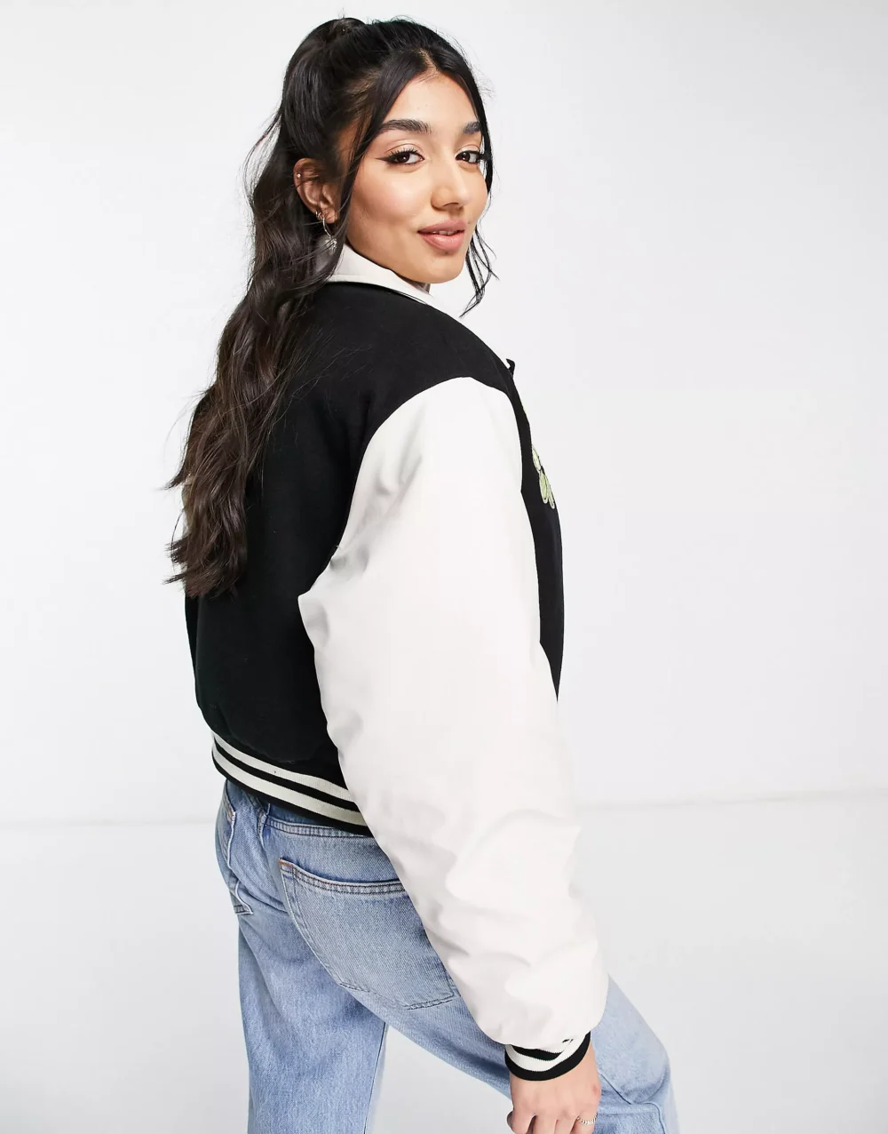 Varsity Bomber Jacket Women's Cropped