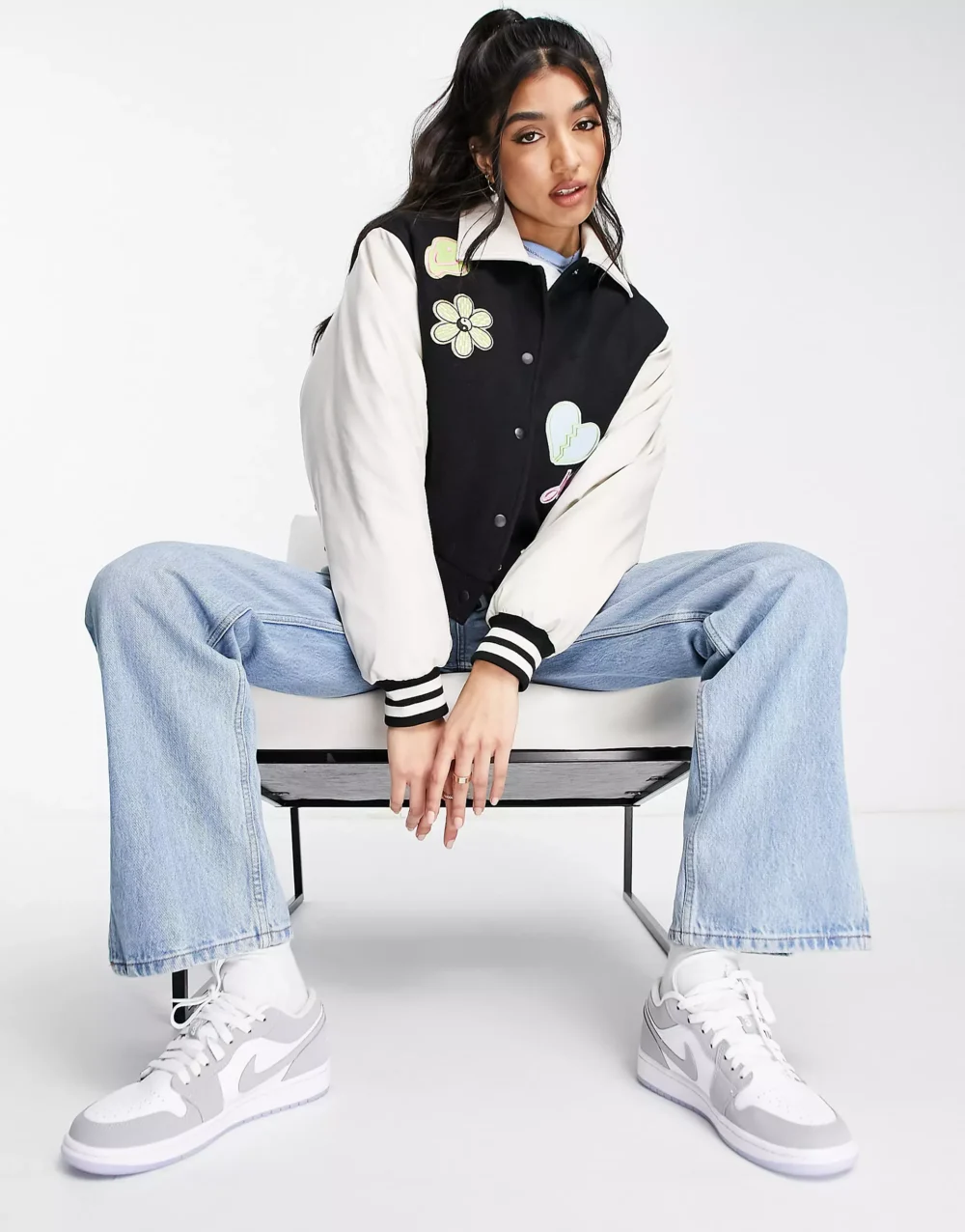 Varsity Bomber Jacket Women's Cropped