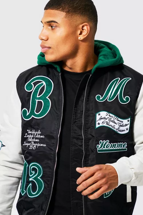 Varsity Jacket With Hood