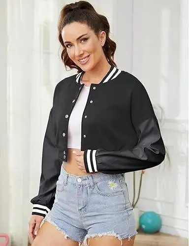 Varsity Jacket Women's Cropped