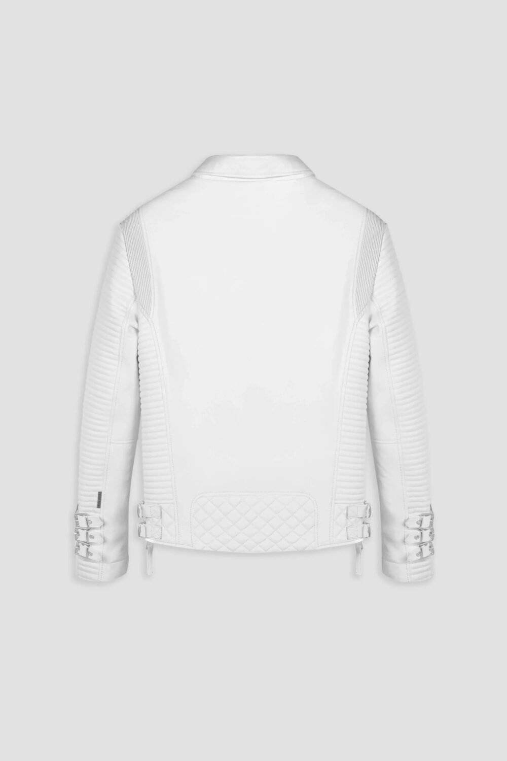 White Leather Motorcycle Jacket Mens