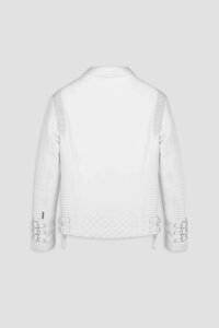 White Leather Motorcycle Jacket Mens