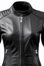 Women Ava Black Leather Biker Jacket