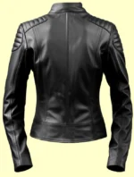 Women Ava Black Leather Biker Jacket