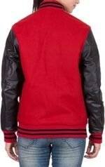 Women's Black And Red Varsity Jacket