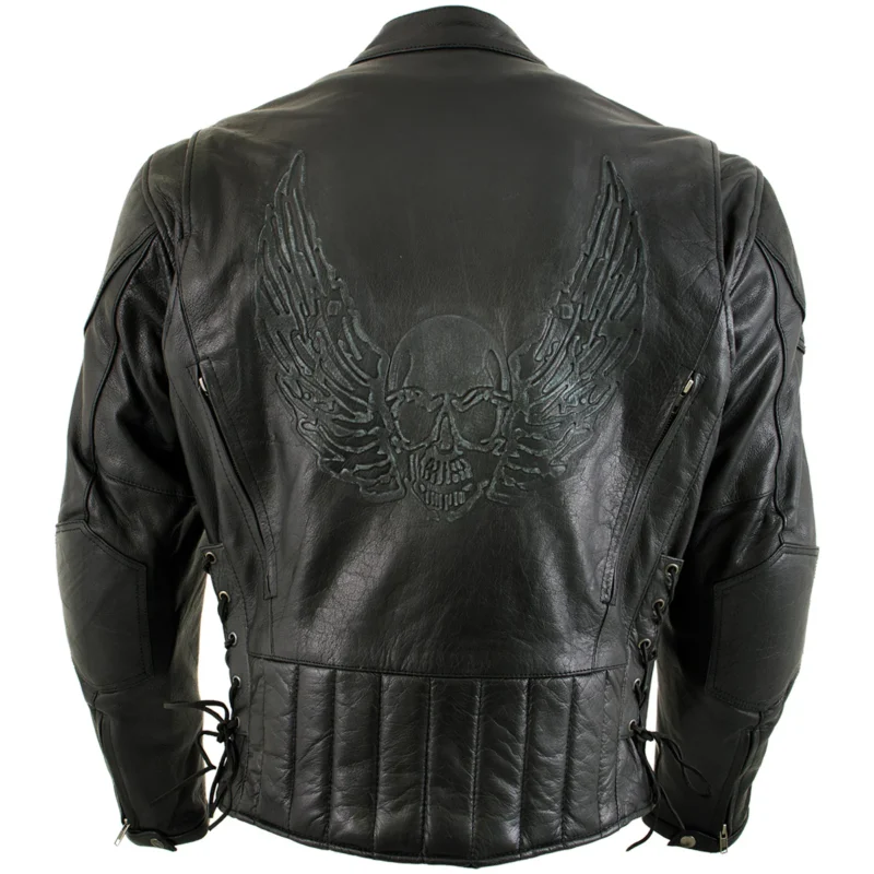Xelement Men's Skull Leather Armor Jacket