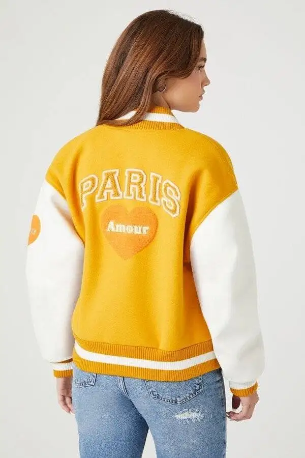 Yellow Varsity Jacket Women's