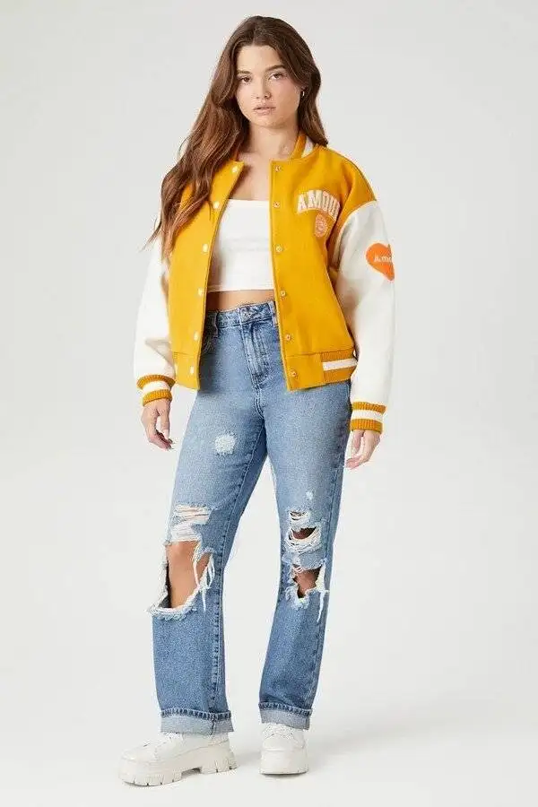 Yellow Varsity Jacket Women's