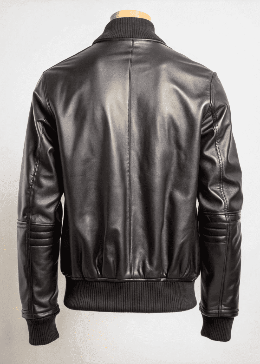 Faux Leather Black Bomber Jacket