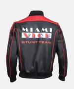 Miami Vice Stunt Team Black Leather Jacket Back