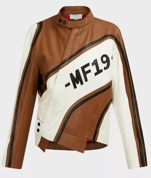 Womens Biker MF 19 Leather Jacket Front