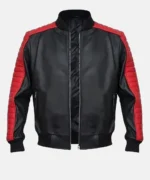 Miami Vice Stunt Team Black Leather Jacket Front