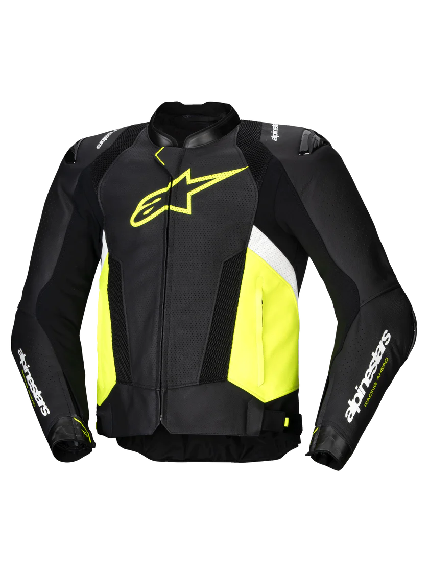 Front view of Exceptional Alpinestars Missile V3 Airflow Leather Jacket