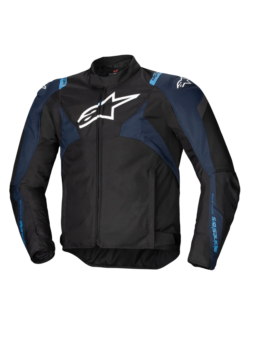 Alphinestar Durable waterproof motorcycle jacket front view showcasing its sleek design and weather-resistant features.