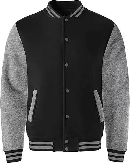 Black and Gray Varsity Jacket Front