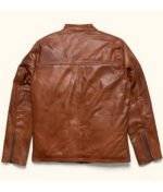 Back view of Booker Brown Moto Leather Jacket