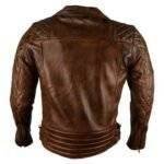 Back view of Brando Biker Retro Leather Jacket