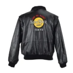 Hard Rock Cafe Leather Jacket with the Hard Rock Cafe logo on the back.