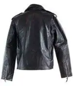 Back view of Collin Black Biker Jacket