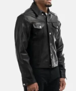 Eminem Houdini Leather Trucker Jacket Side