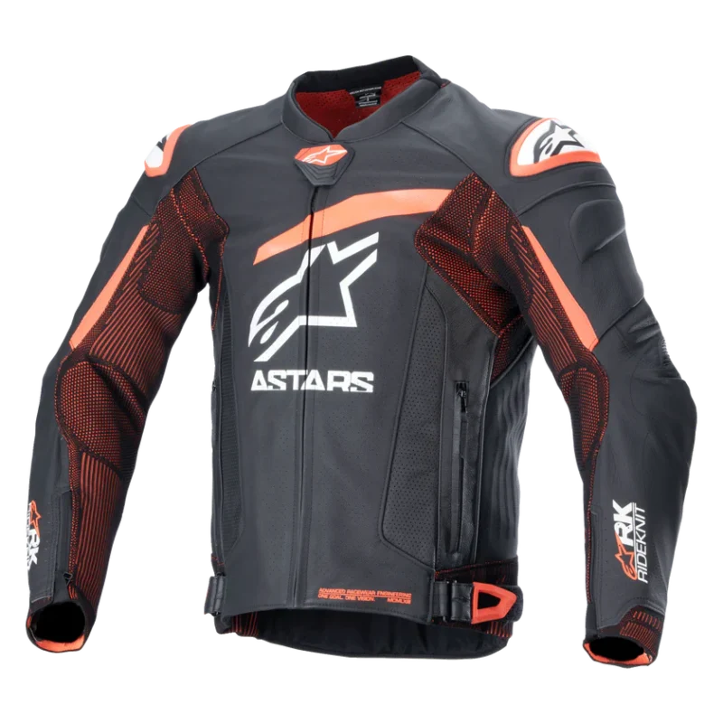 Front view of GP Plus R V4 Rideknit Leather jacket
