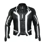 Garrett Hedlund Tron Legacy Black Jacket with a rounded collar and zipper closure.