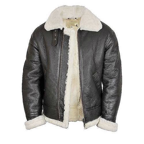 Men Aviator B3 Shearling Leather Jacket Front