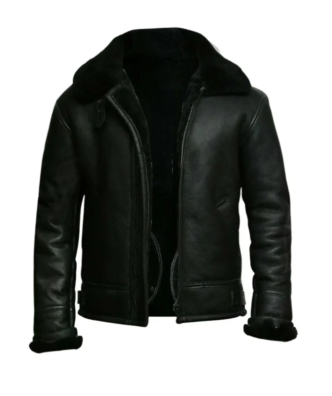 Men's Aviator Shearling Leather Jacket Front