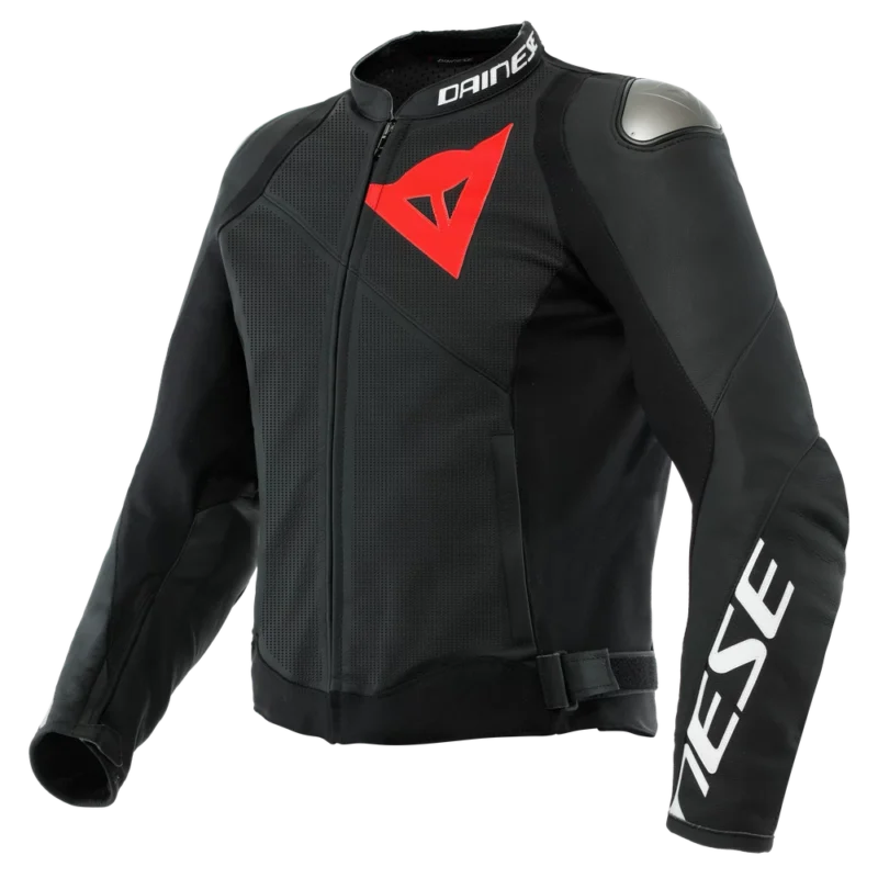 Front view of Sportiva Leather Jacket Perf on display