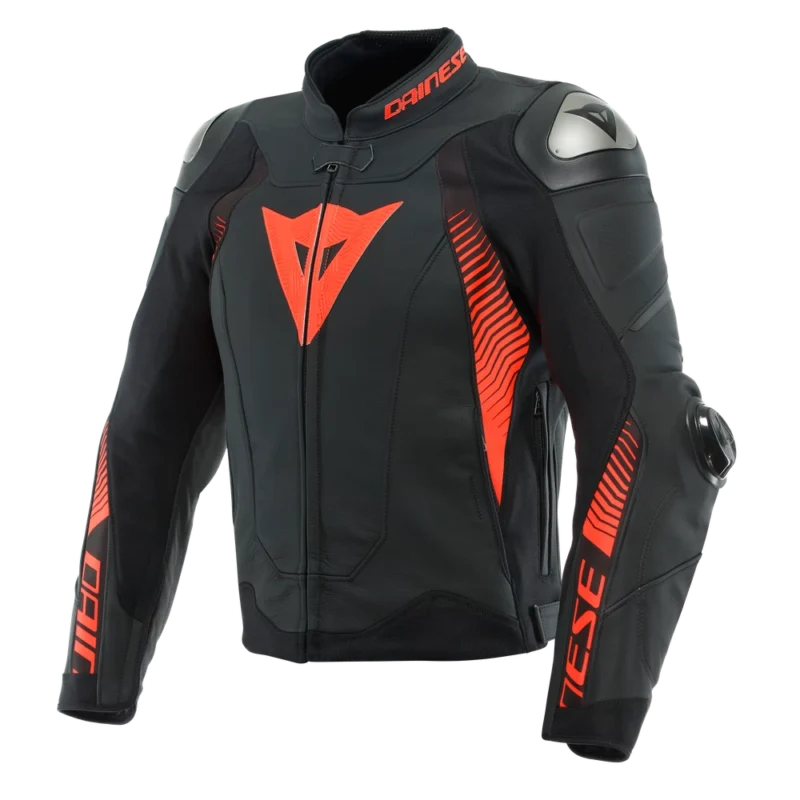 SUPER SPEED 4 LEATHER JACKET front view displaying its dynamic design and premium leather.