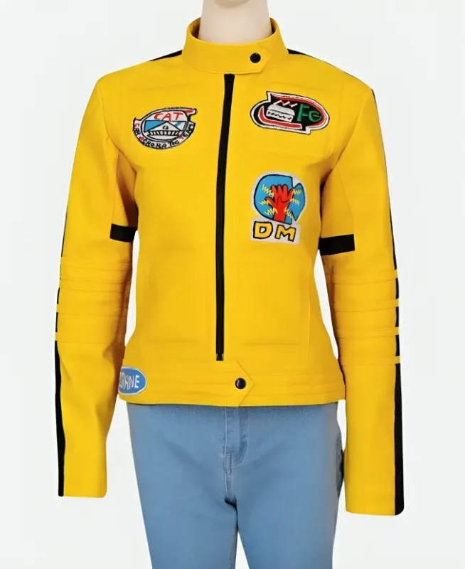 Uma Thurman Kill Bill Leather Jacket Front