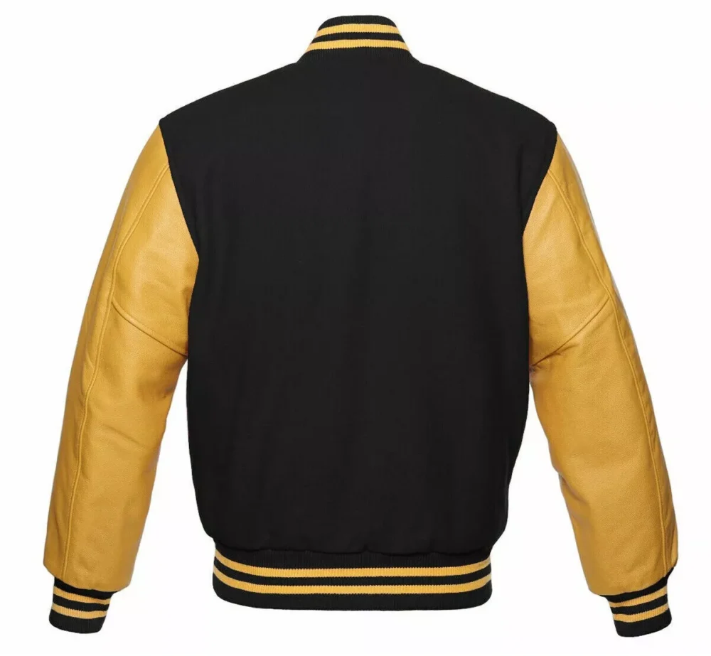 Buy Varsity Jacket Black And Gold Back