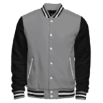 Varsity Jacket Grey And Black Front