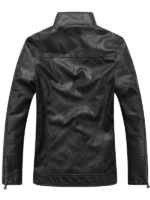 Mens Vintage Black Leather Jacket Back