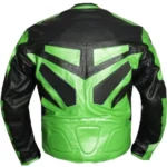 Green armor motorcycle jacket back view