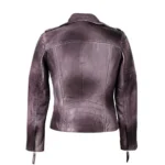 Womens Barlow Washed Effect Leather Jacket Back