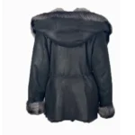 Michelle Toscana Hooded Shearling Jacket - Back view