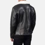 Alberto Brown Shearling Leather Jacket Men - Back view