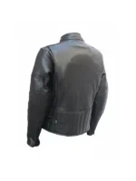 Mens Leather Biker Riding Jacket Back