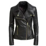 Hailey Biker Jacket with Double Lapels Back