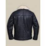 Stylish B3 Shearling Leather Jacket - Back view