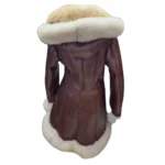 Gianna Brown Shearling Fur Coat - Back view