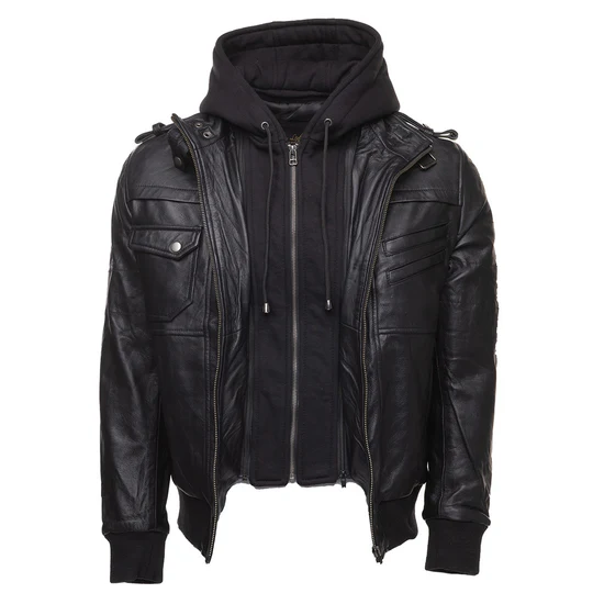 Iron Hawk Hooded Bomber Jacket Front