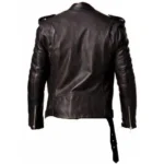 Slim Fit Biker Style Jacket With Belt Back