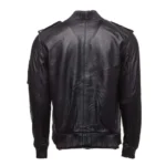 MA-1 Black Bomber Leather Jacket Back