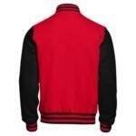 Red and Black Varsity Jacket For Men Back